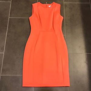 Sleeveless Scuba Sheath Dress- Coral color